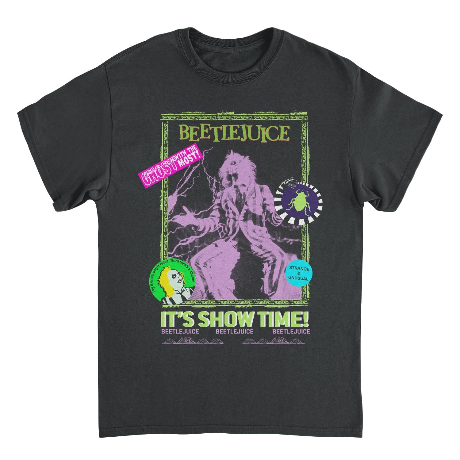 Wholesale Beetlejuice Beetlejuice Retro Cover Black T-Shirt