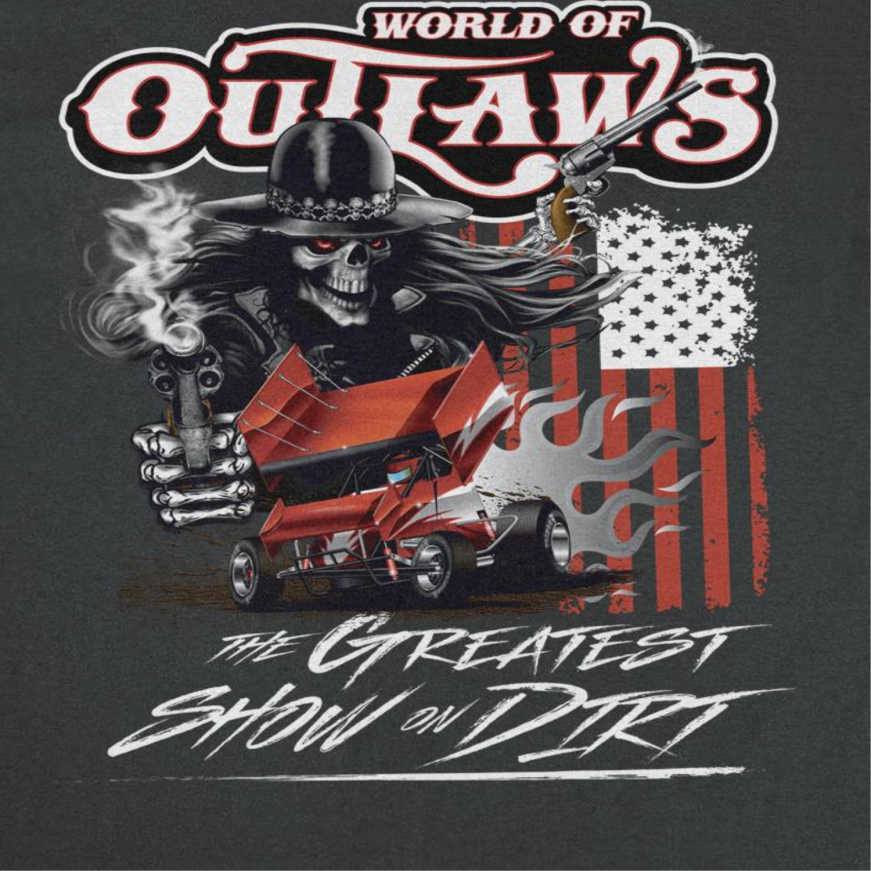 World of Outlaws Gunner Skull Black T-Shirt