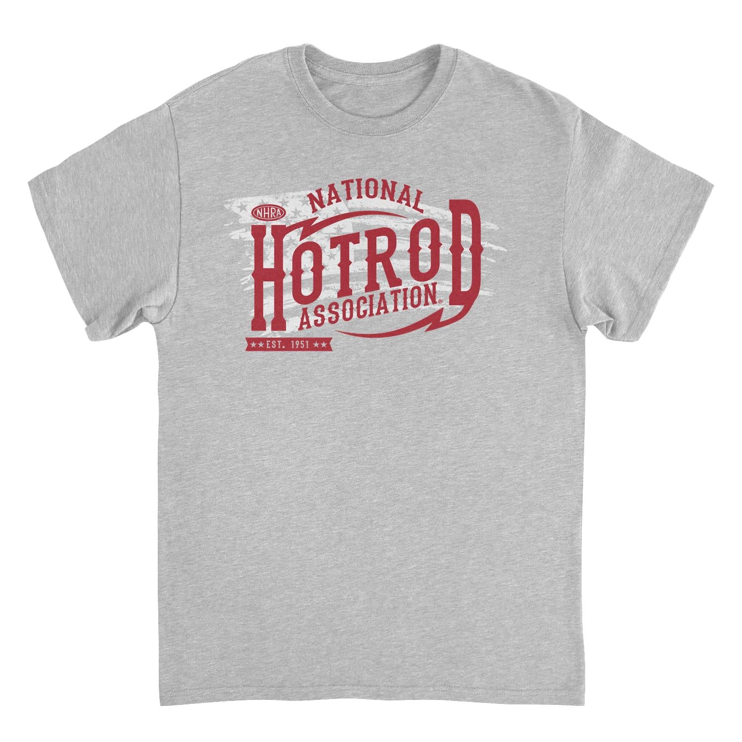 NHRA National Hot Rod Association Red logo Sport Grey T-Shirt