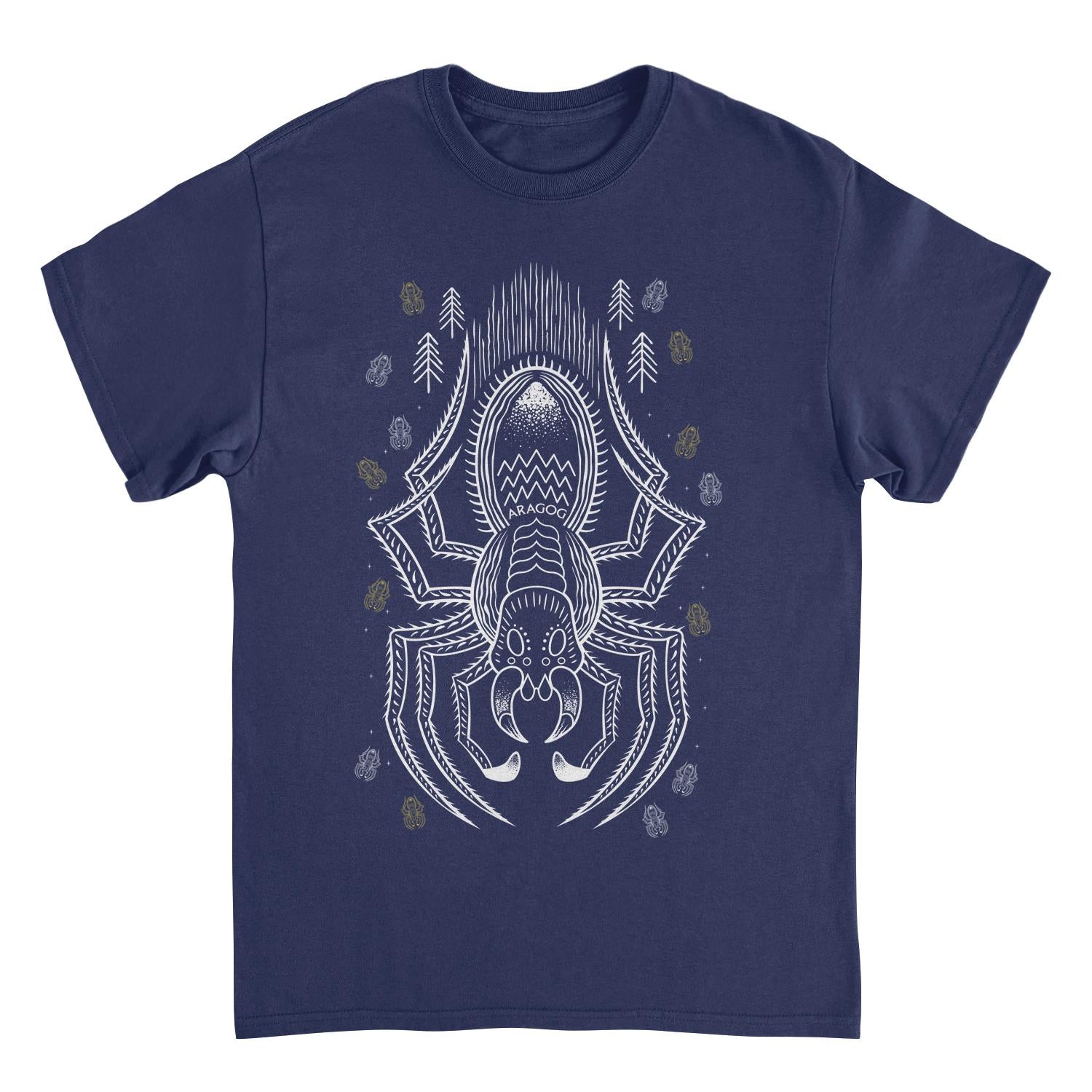 Harry Potter Aragog Minimalist Outline Navy T-Shirt