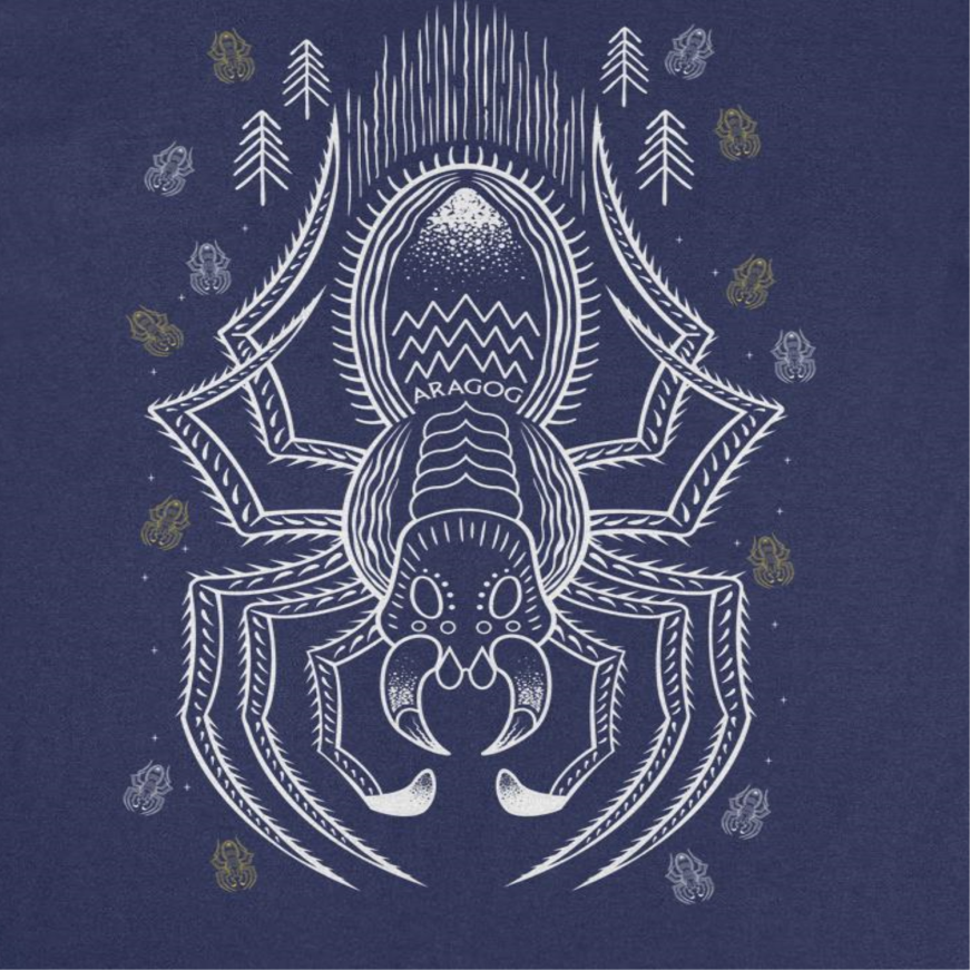Harry Potter Aragog Minimalist Outline Navy T-Shirt