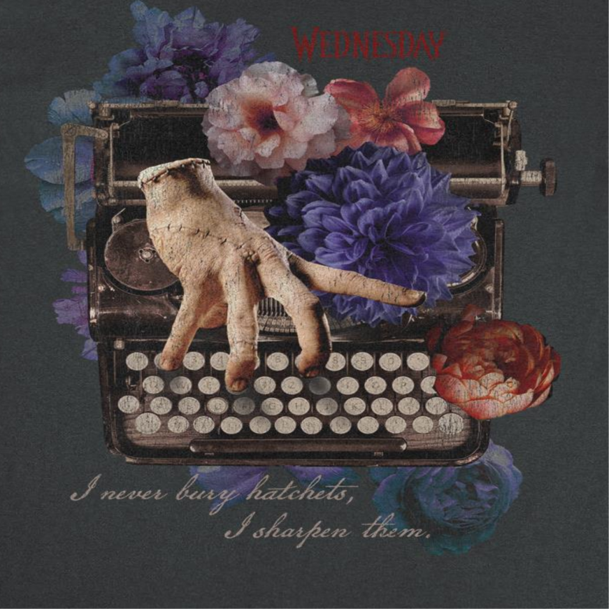 Wednesday Ghost Writer Black T-Shirt