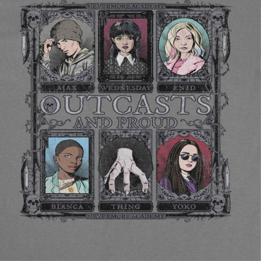 Wednesday Outcasts Charcoal T-Shirt