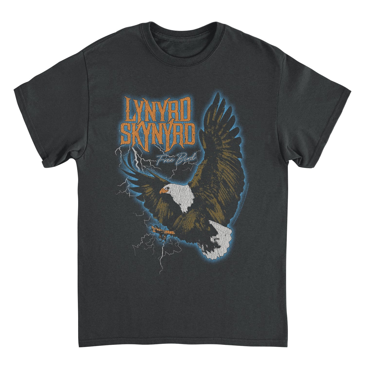 Lynyrd Skynyrd Free Bird Lightning Black T-Shirt
