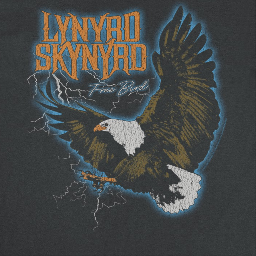 Lynyrd Skynyrd Free Bird Lightning Black T-Shirt