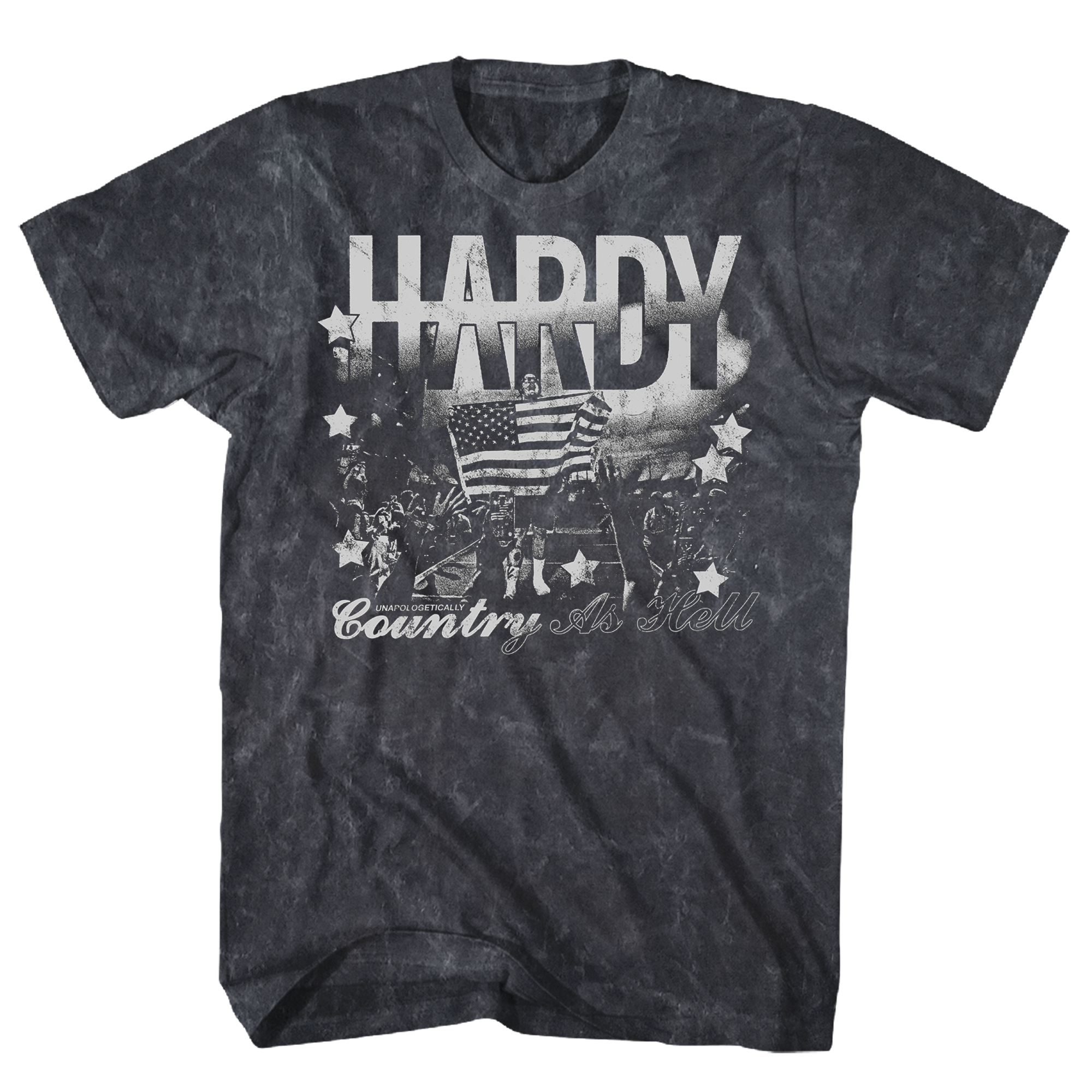 Jack Hardy Country as Hell Black Mineral Wash T-Shirt