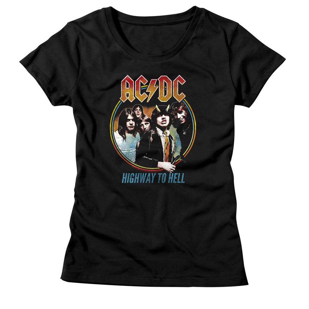 AC/DC Highway to Hell Tricolor Black Women's T-Shirt
