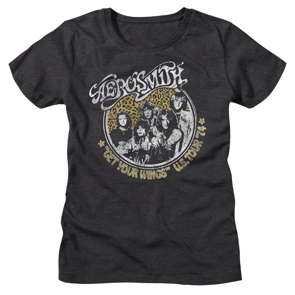 Aerosmith Aerosmith Get Your Wings Dark Charcoal Heather Women's T-Shirt