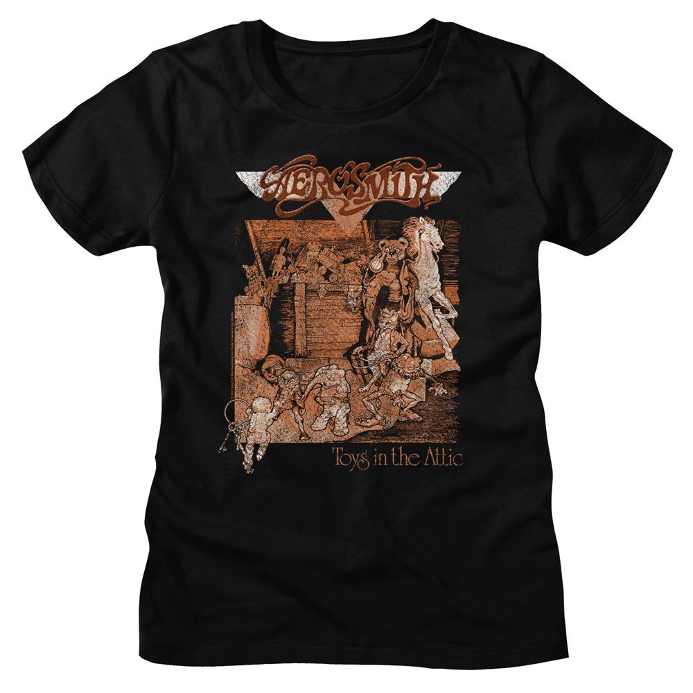 Aerosmith Aerosmith Toys Album Cover Black Women's T-Shirt