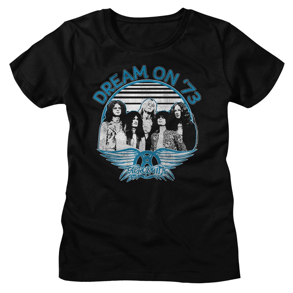 Aerosmith Aerosmith Dream On Blue White Black Women's T-Shirt