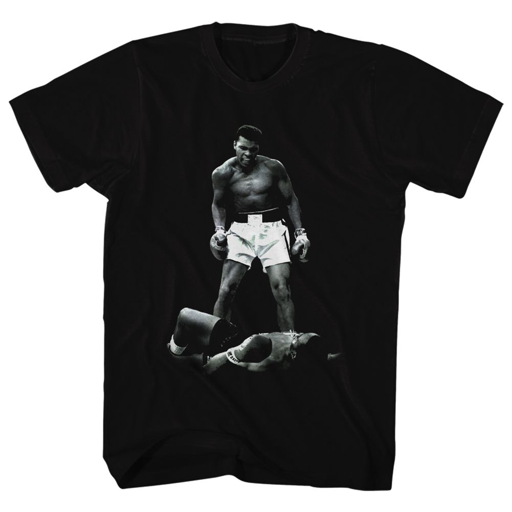 Muhammad Ali Over Liston Classic Graphic Black T-Shirt