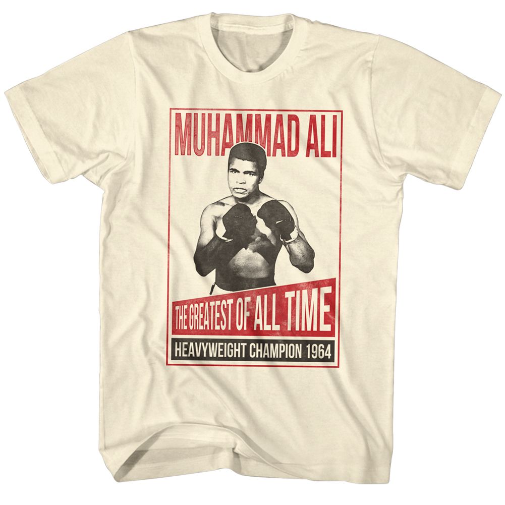 Muhammad Ali Kenreagan Vintage-Inspired Graphic Natural T-Shirt