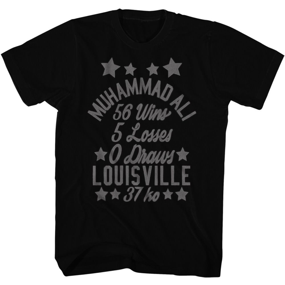 Muhammad Ali Win Loss Draw Signature Graphic Black T-Shirt