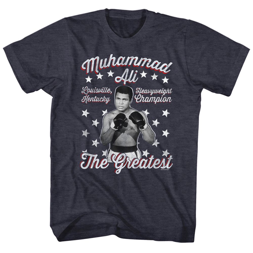 Muhammad Ali Vintage Greatest Signature Graphic Navy Heather T-Shirt