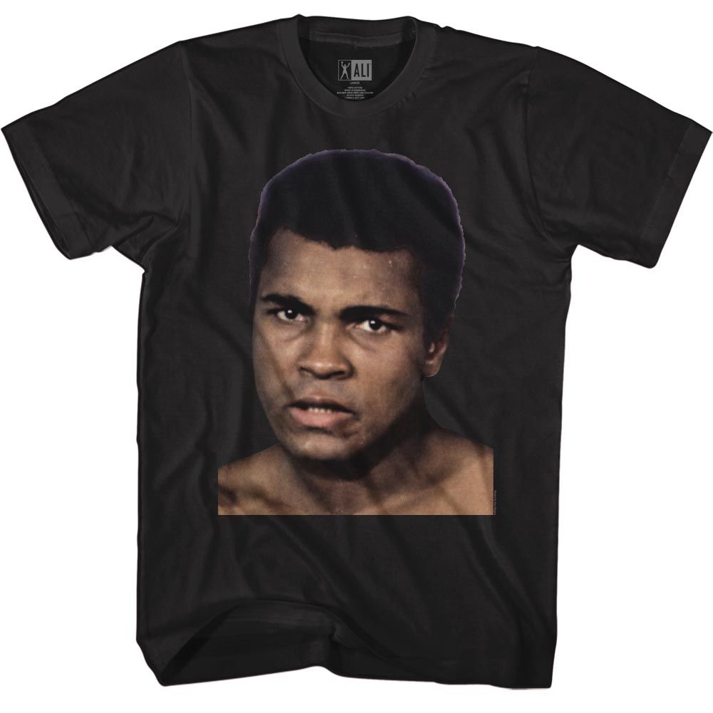 Muhammad Ali Big Face Signature Graphic Black T-Shirt