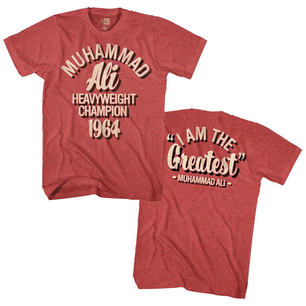 Muhammad Ali Hc64 Front & Back Iconic Graphic Red Heather T-Shirt