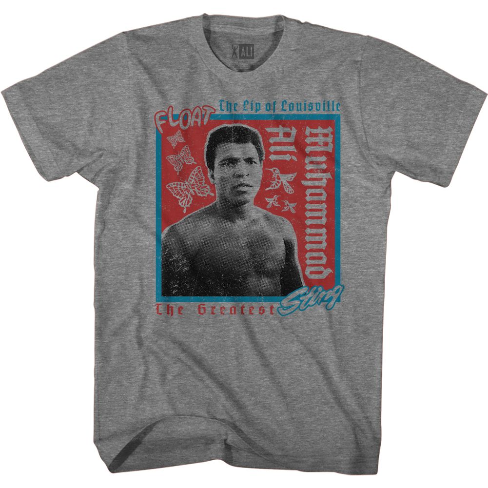 Muhammad Ali the Lip of Louisville Vintage-Inspired Graphic Graphite Heather T-Shirt