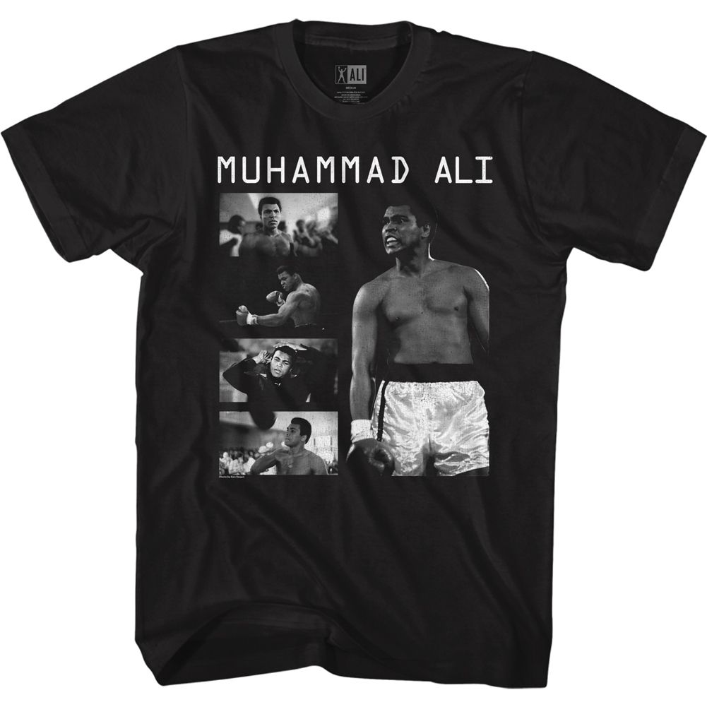 Muhammad Ali Alicollage Classic Graphic Black T-Shirt