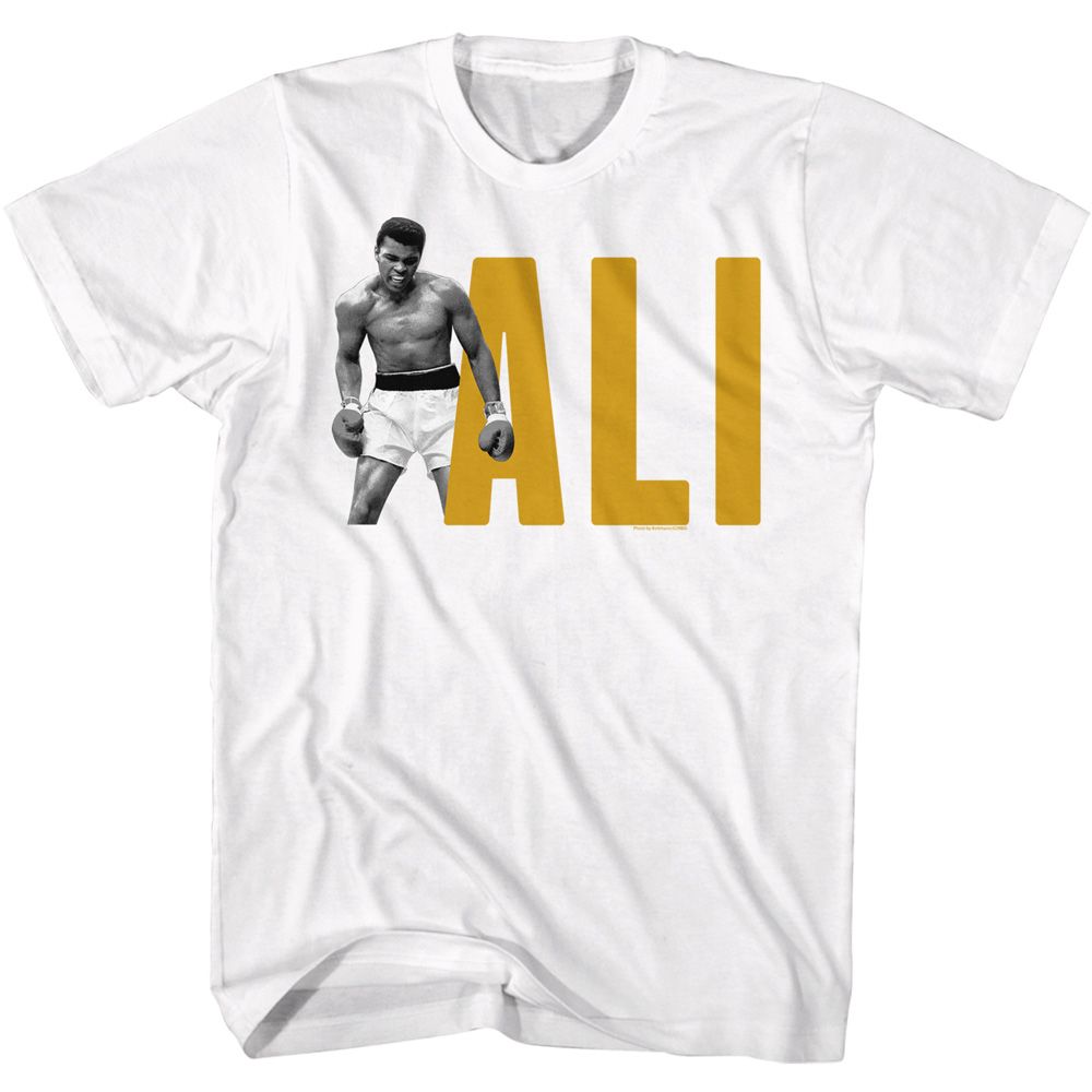 Muhammad Ali in Front of Name Vintage-Inspired Graphic White T-Shirt