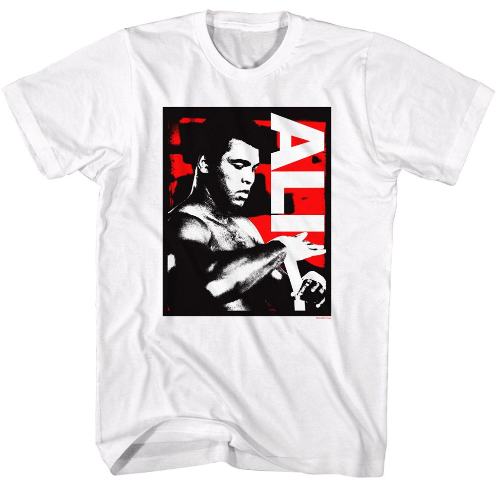 Muhammad Ali Wrapping Hands Classic Graphic White T-Shirt