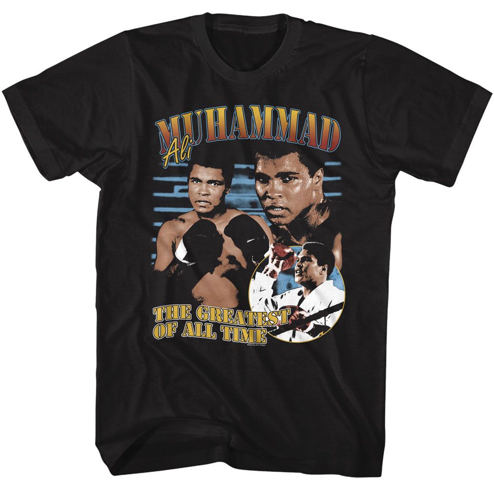 Muhammad Ali Collage Classic Graphic Black T-Shirt