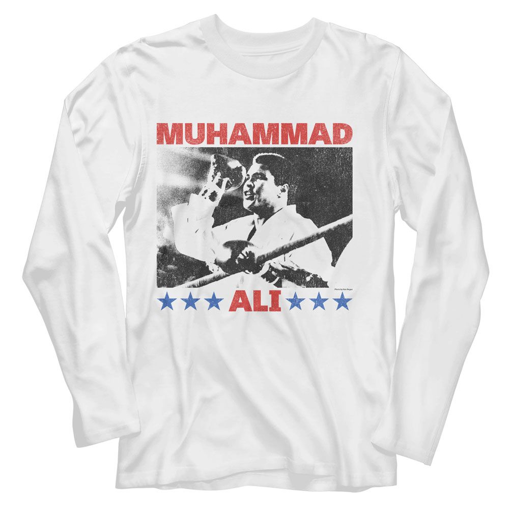 Muhammad Ali Raising Fist Timeless Graphic White T-Shirt