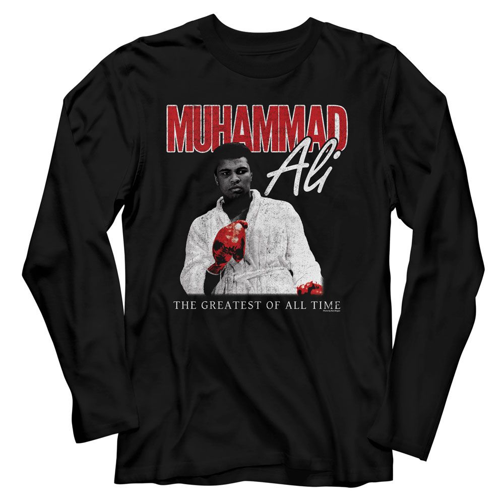 Muhammad Ali Red Glove Stare Iconic Graphic Black T-Shirt