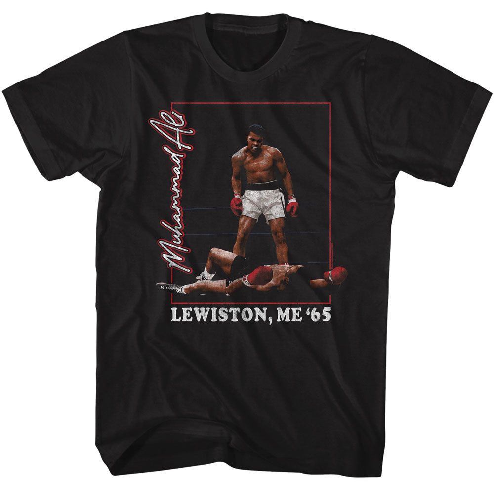 Muhammad Ali Lewiston Me 65 Heritage Graphic Black T-Shirt