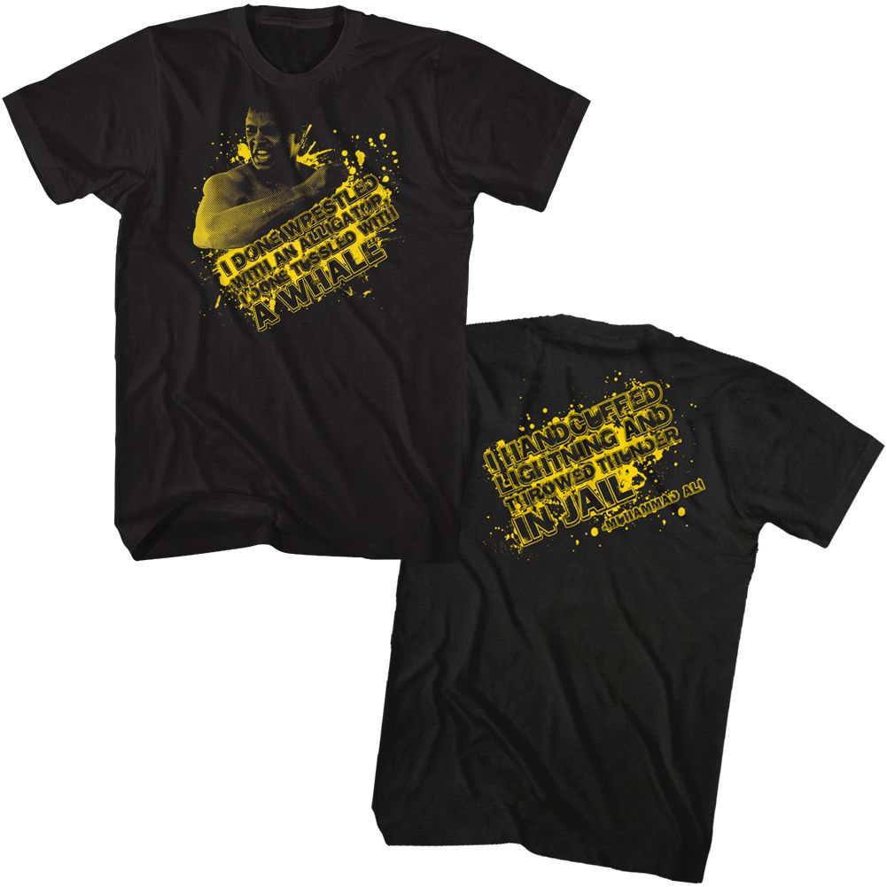 Muhammad Ali Handcuff Lightning Iconic Graphic Black T-Shirt