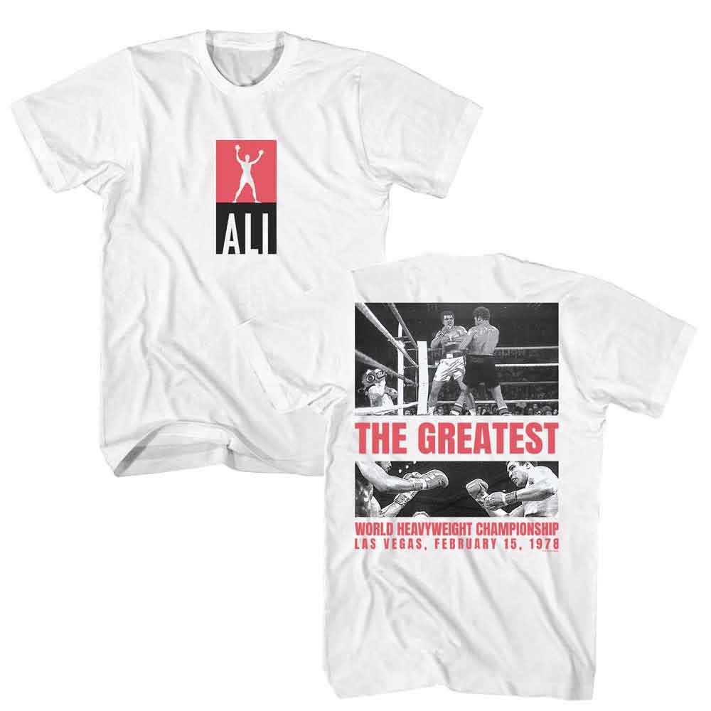 Muhammad Ali Goat 2-Sided Print White T-Shirt