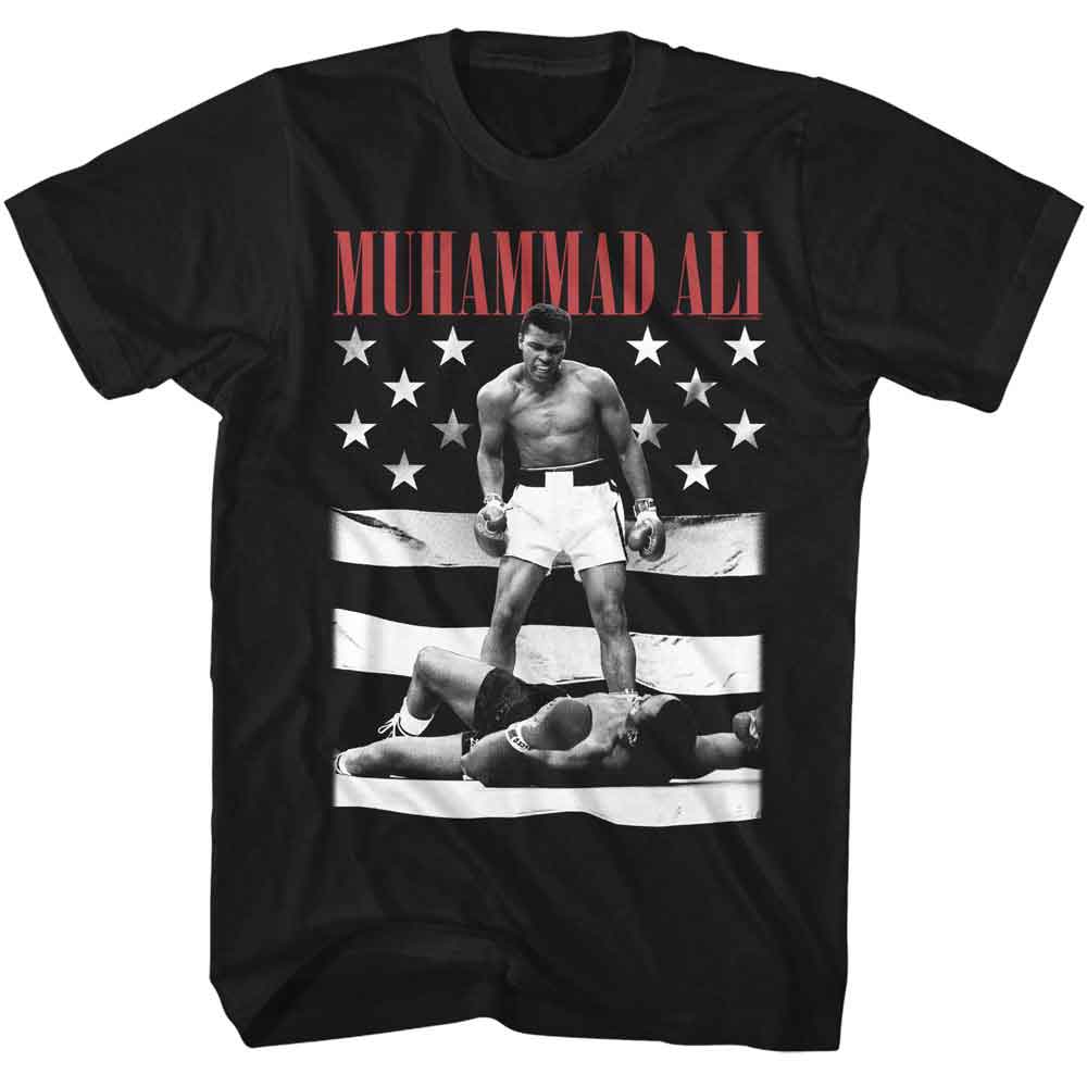 Muhammad Ali Flag Signature Graphic Black T-Shirt