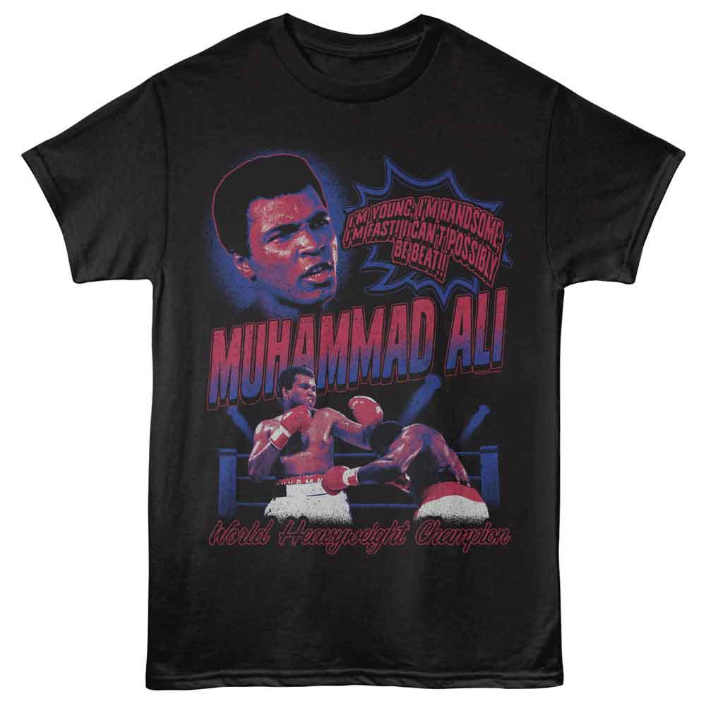 Muhammad Ali Young Handsome Fast Timeless Graphic Black T-Shirt