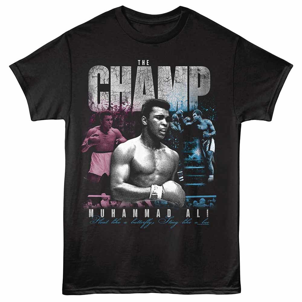 Muhammad Ali The Champ Collage Black T-Shirt