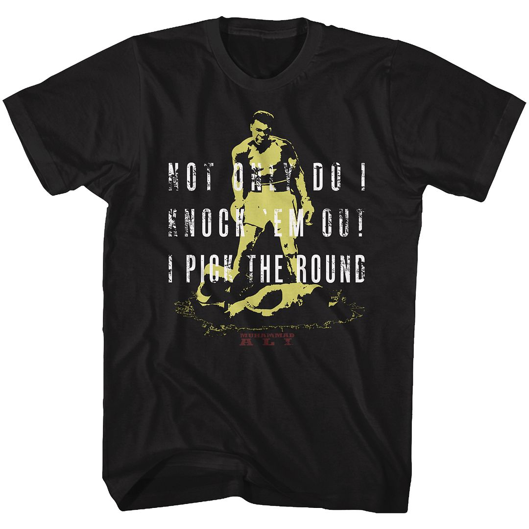 Muhammad Ali Knocking Heritage Graphic Black T-Shirt
