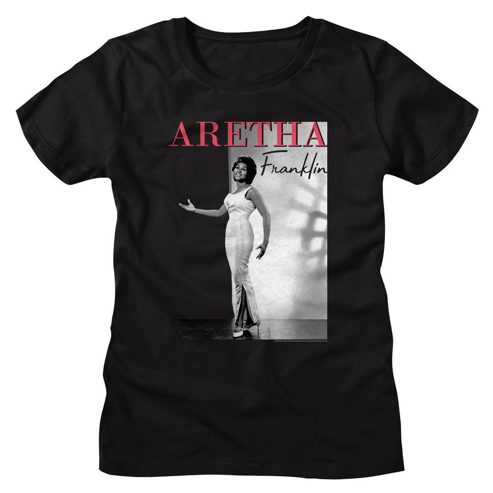 Aretha Franklin Aretha Two Tone Bg Black Women's T-Shirt
