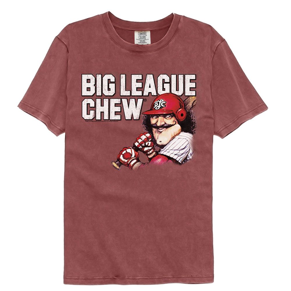 Wholesale Big League Chew Vintage Moustache Brick Red Premium Comfort Colors T-Shirt