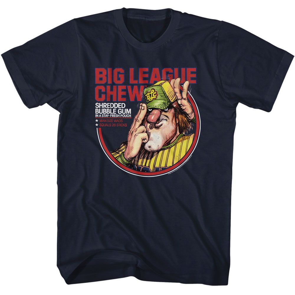 Wholesale Big League Chew Pitcher Fresh Pouch Circle Navy Blue T-Shirt