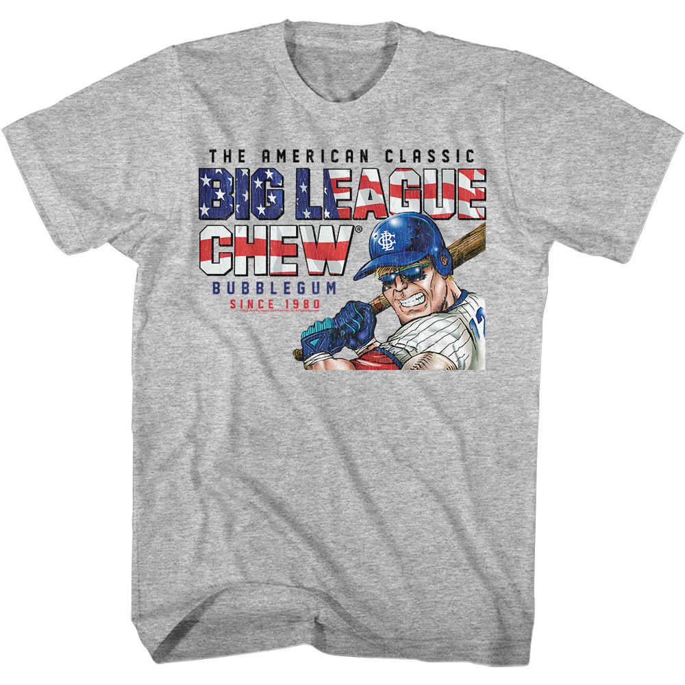 Wholesale Big League Chew America Text Gray Heather T-Shirt