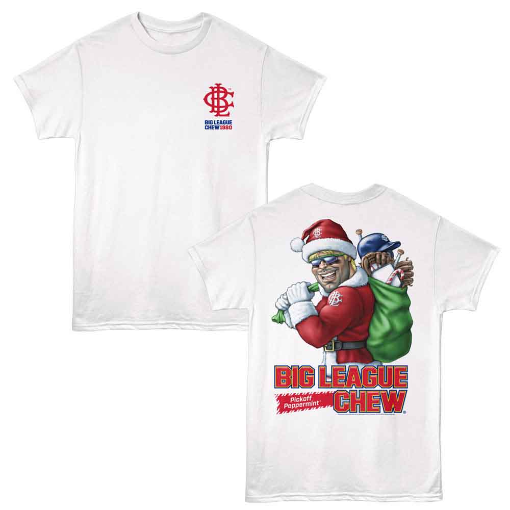 Big League Chew Pickoff Pep Front and Back Print White T-Shirt