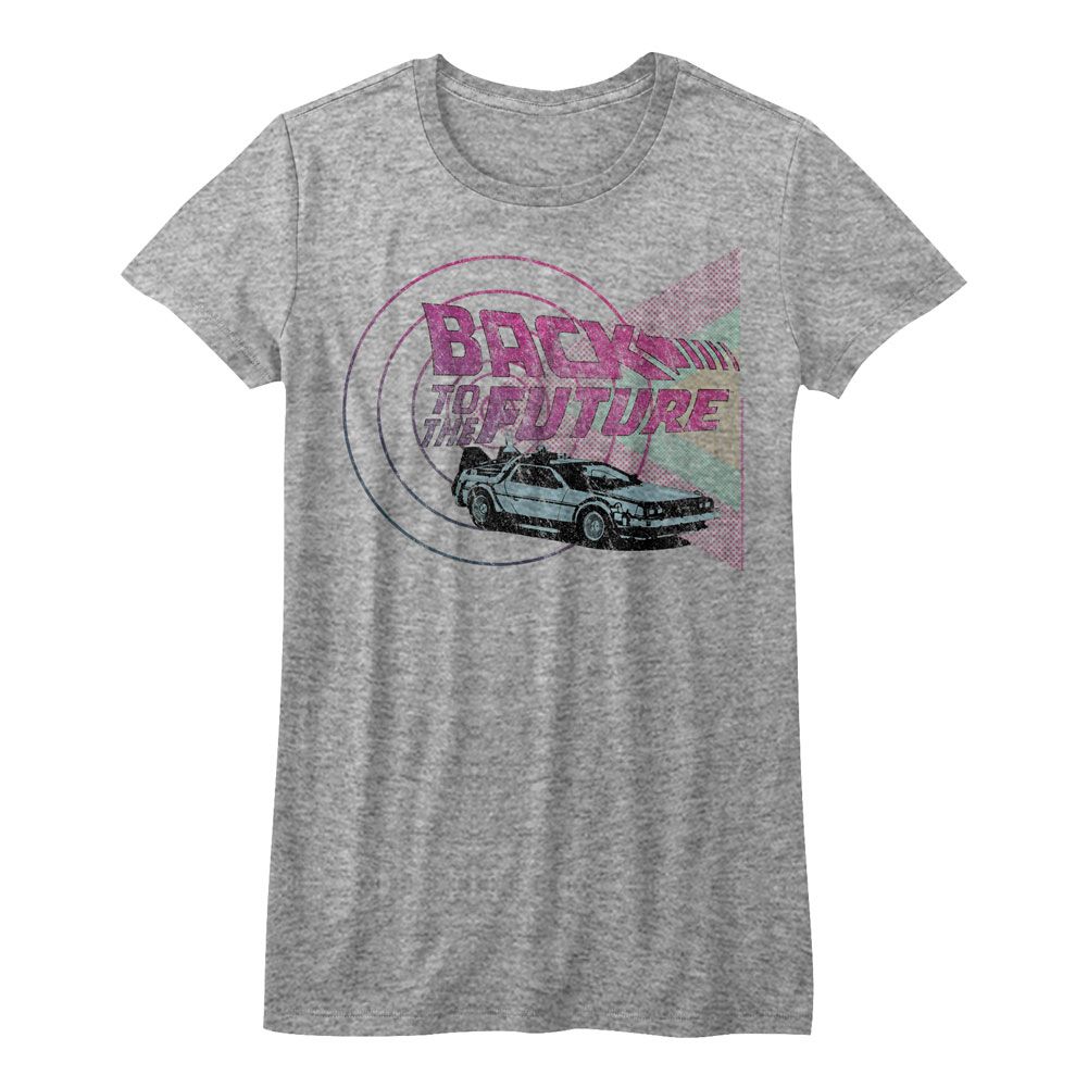 Back to the Future Time Machines and Shapes Athletic Heather Women's T-Shirt