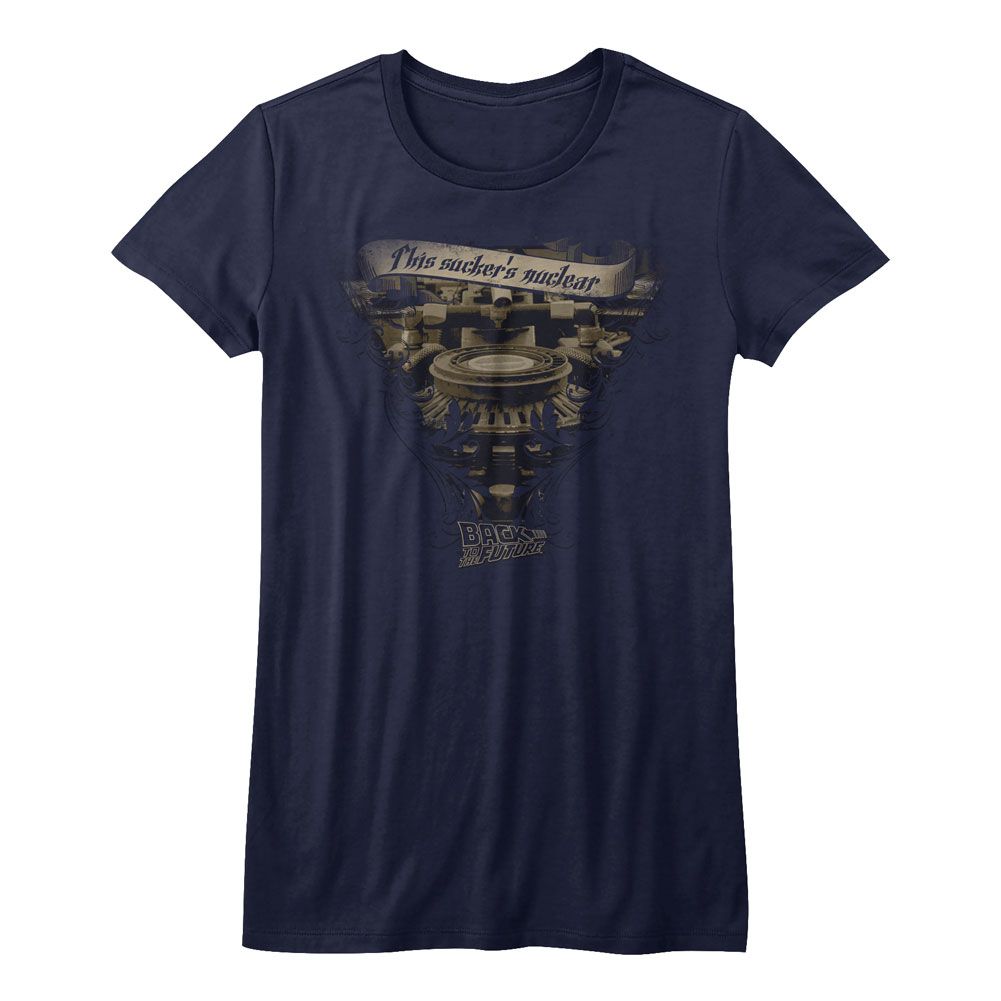 Back to the Future Very Elaborate Navy Women's T-Shirt