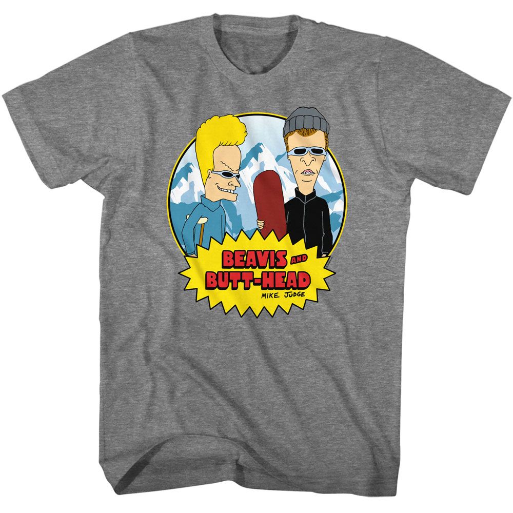 Beavis and Butthead Snowboards Graphite Heather T-Shirt