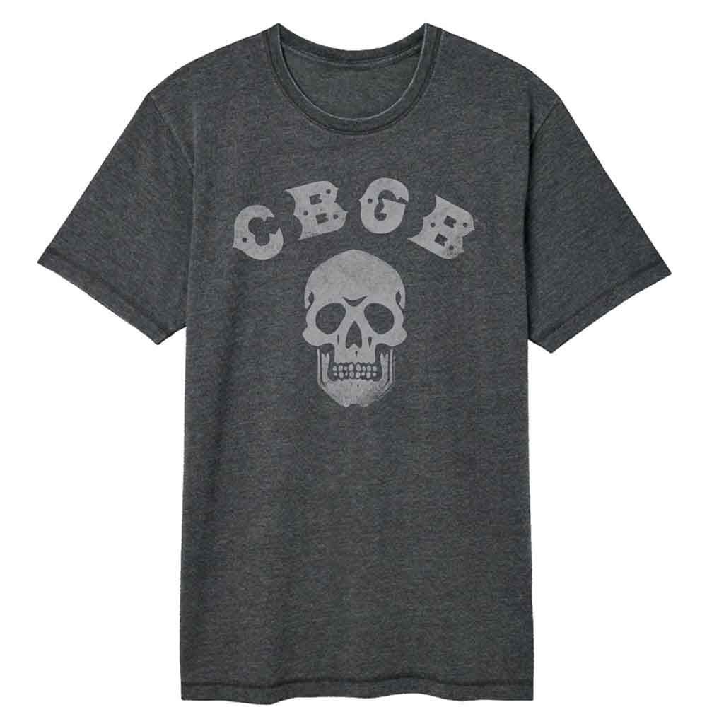 CBGB Logo and Skull Black Vintage Wash Premium T-Shirt