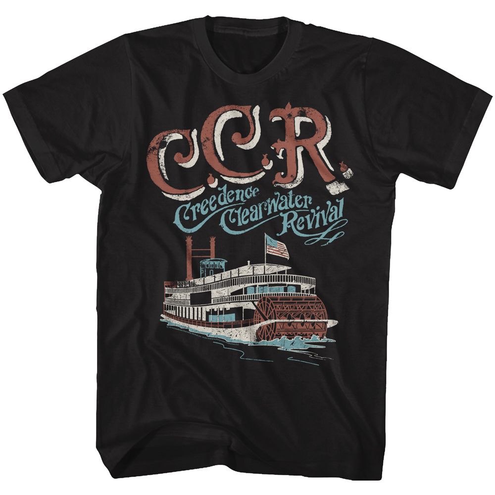 Creedence Clearwater Revival Riverboat Black T-Shirt