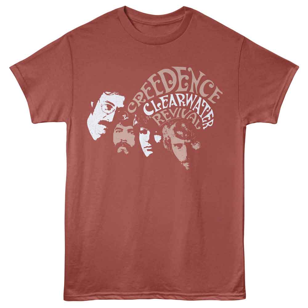 Creedence Clearwater Revival CCR Faces Terracotta T-Shirt