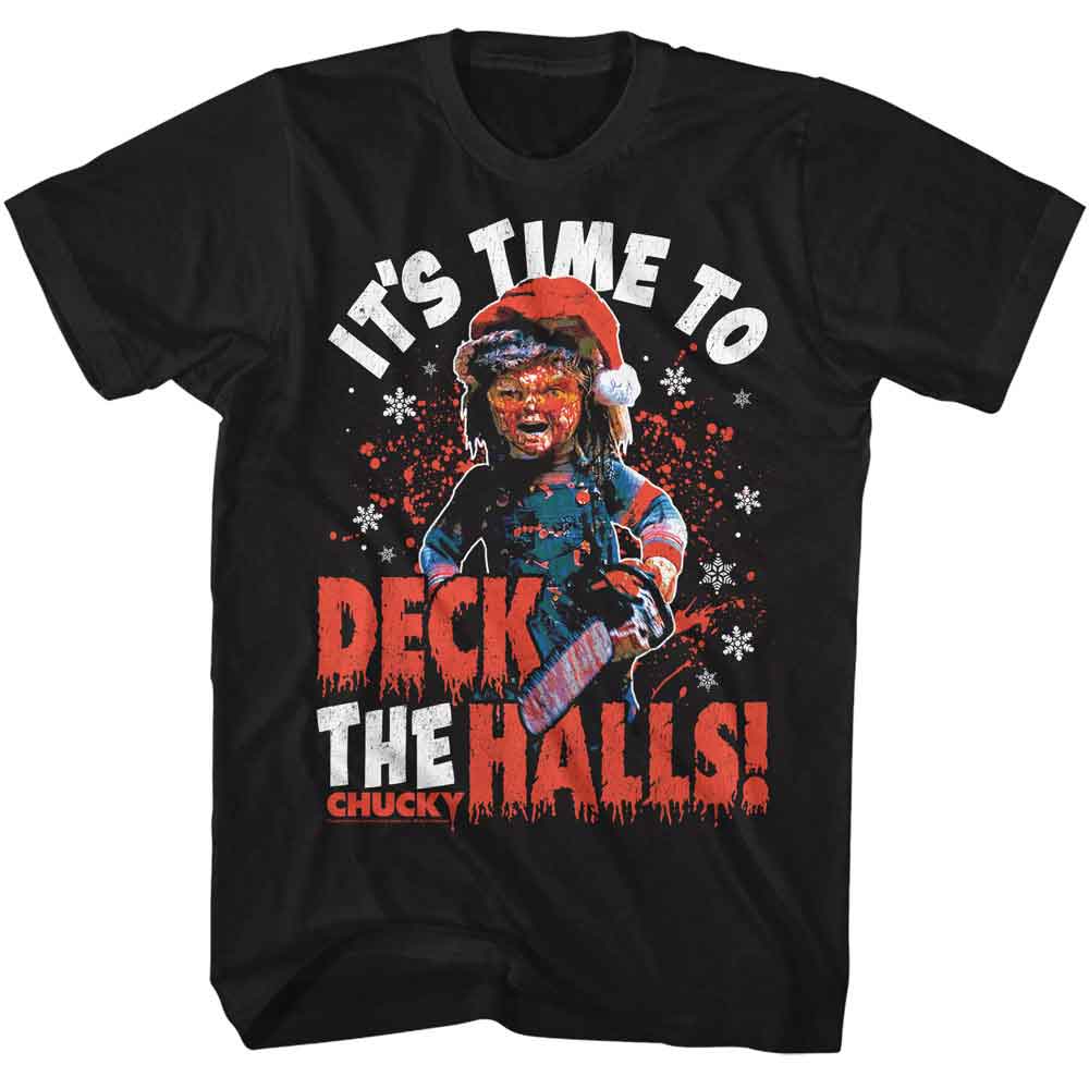 Chucky Deck the Halls Black T-Shirt
