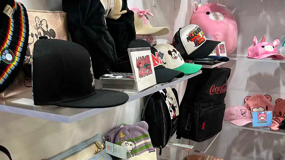 Merchandise at the Concept One wholesale booth at the Las Vegas licensing show.