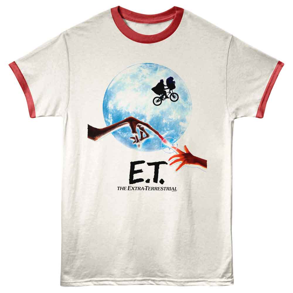E.T. Poster Vintage White Rio Red Ringer T-Shirt