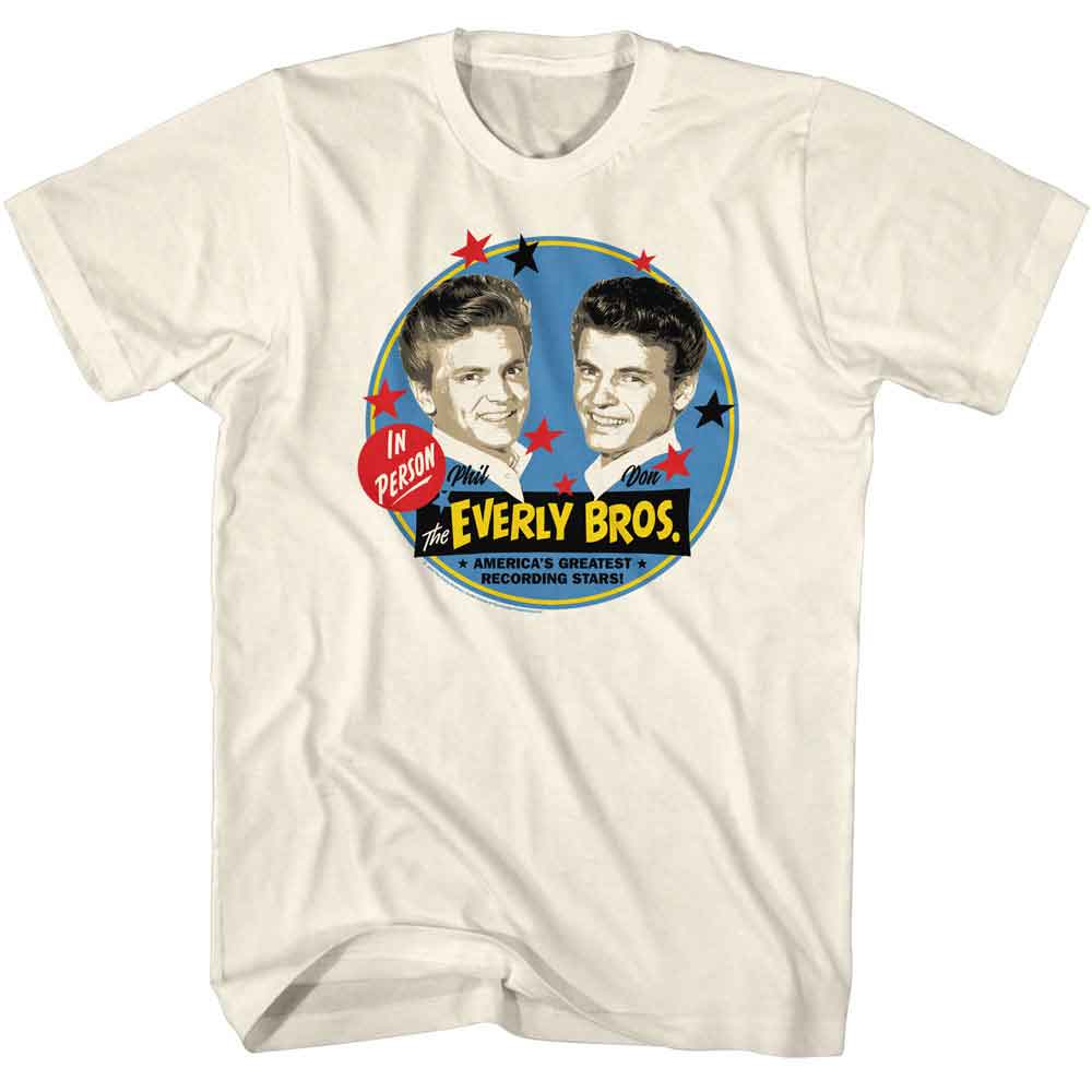 Everly Brothers Star Circles Natural T-Shirt