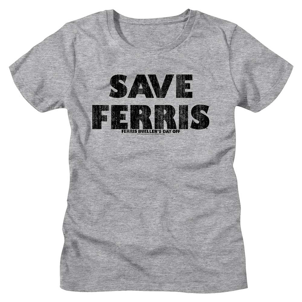 Ferris Buellers Day Off Save Ferris Heather Gray Women's T-Shirt